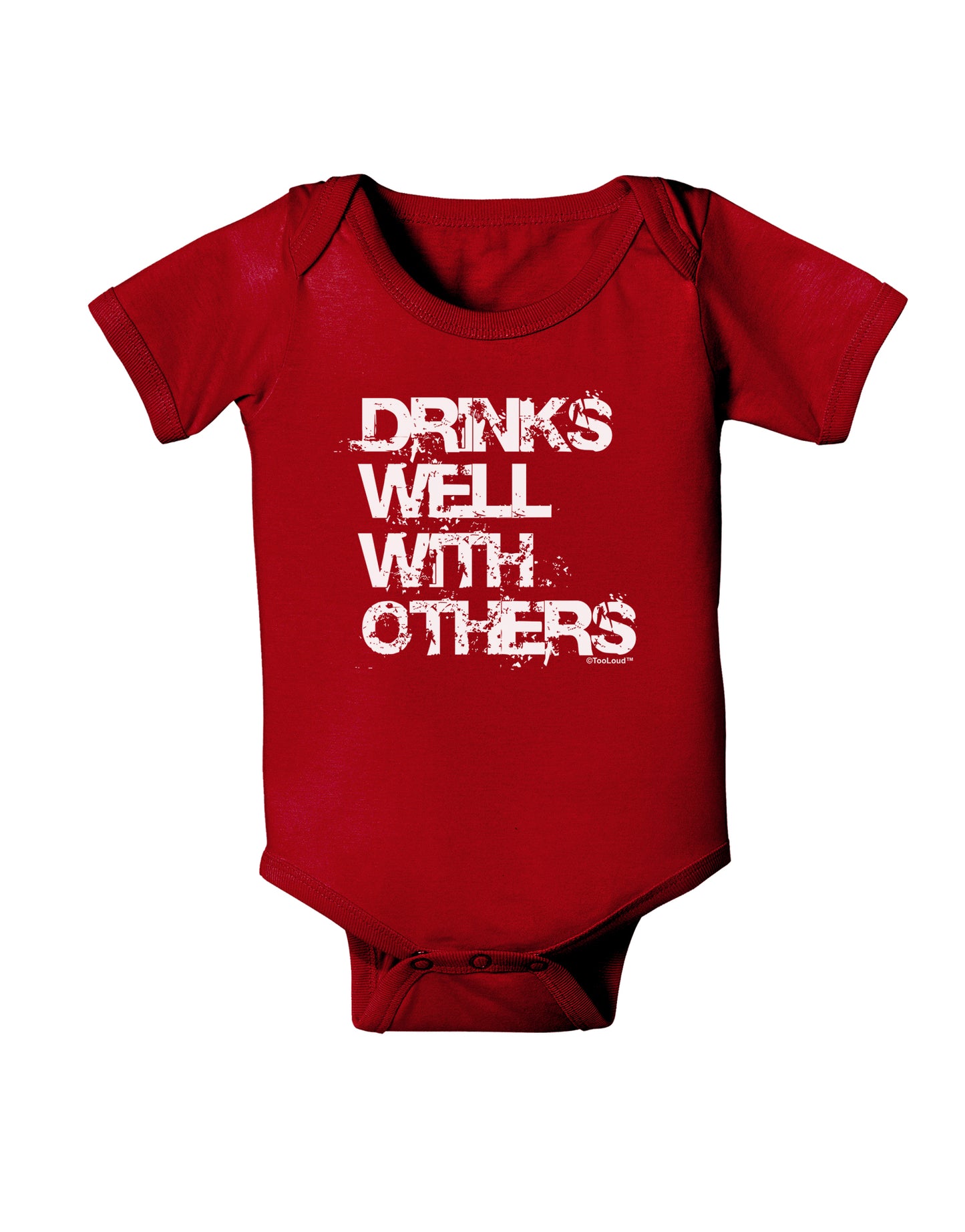 Drinks Well With Others Baby Bodysuit Dark by TooLoud-Baby Romper-TooLoud-Red-06-Months-Davson Sales