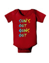 Suns Out Guns Out - Gradient Colors Baby Bodysuit Dark-Baby Romper-TooLoud-Red-06-Months-Davson Sales