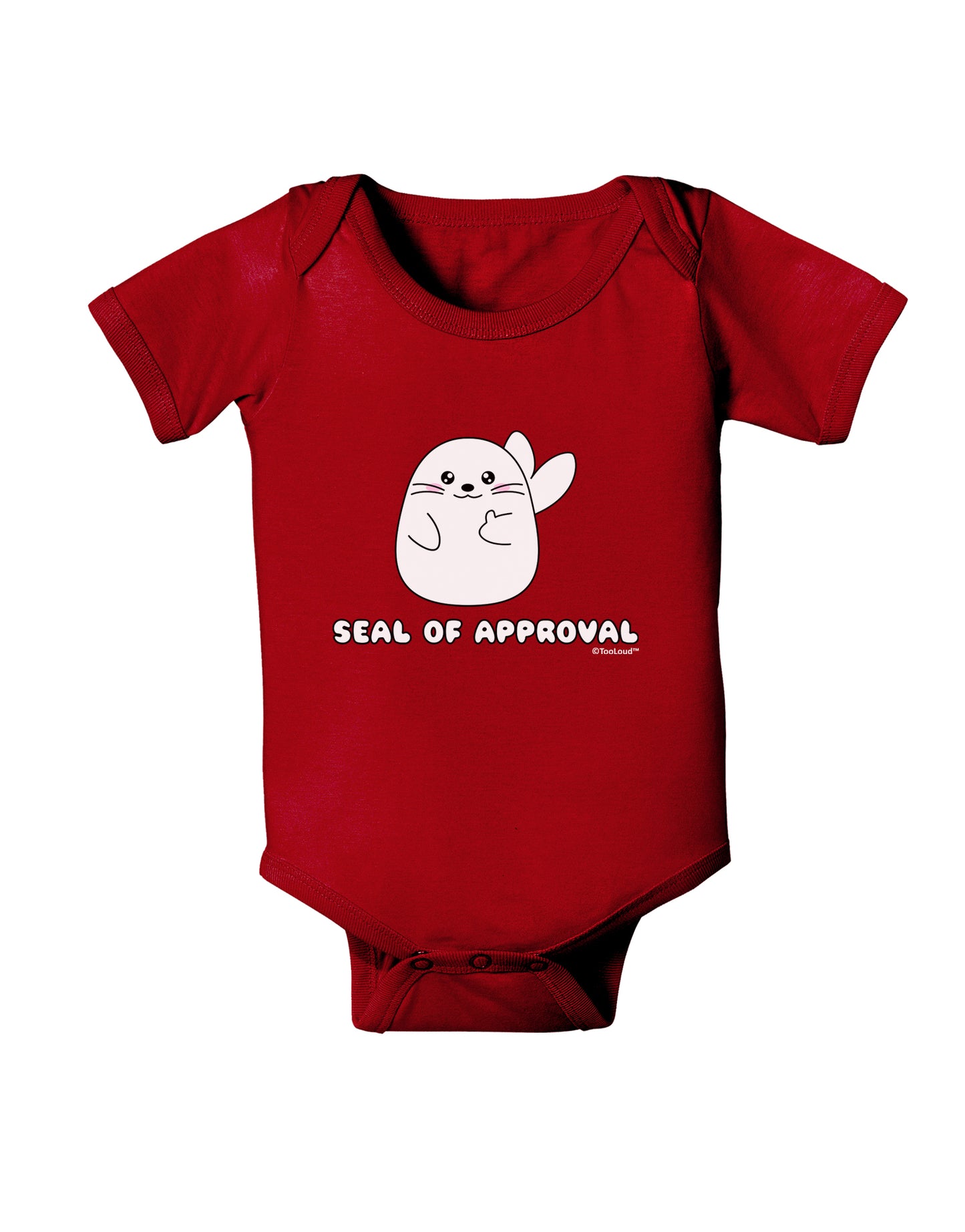 Seal of Approval Baby Bodysuit Dark by TooLoud-Baby Romper-TooLoud-Red-06-Months-Davson Sales