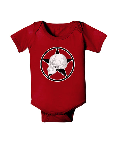 White Skull With Star Baby Bodysuit Dark by TooLoud-Baby Romper-TooLoud-Red-06-Months-Davson Sales