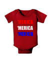 Merica Merica Merica - Red and Blue Baby Bodysuit Dark-Baby Romper-TooLoud-Red-06-Months-Davson Sales