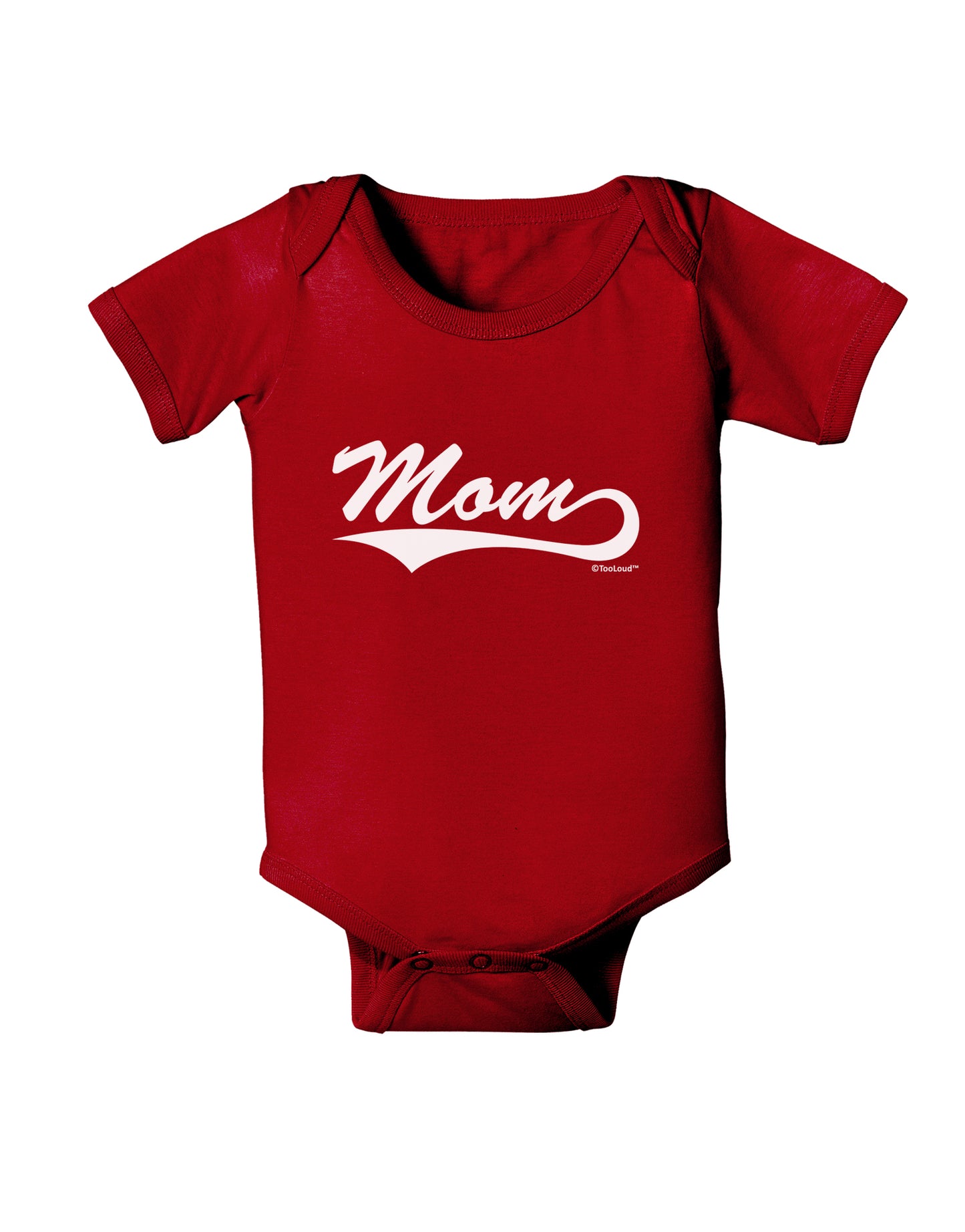 Mom - Sports Tail Script Baby Bodysuit Dark by TooLoud-Baby Romper-TooLoud-Red-06-Months-Davson Sales
