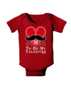 I Mustache You To Be My Valentine Baby Bodysuit Dark-Baby Romper-TooLoud-Red-06-Months-Davson Sales