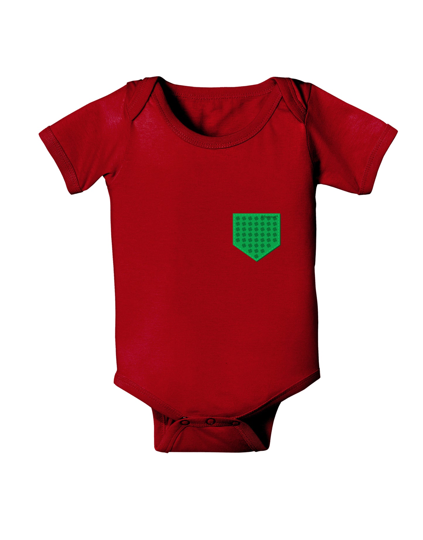 Faux Pocket Shamrock Pattern Baby Bodysuit Dark by TooLoud-Baby Romper-TooLoud-Red-06-Months-Davson Sales