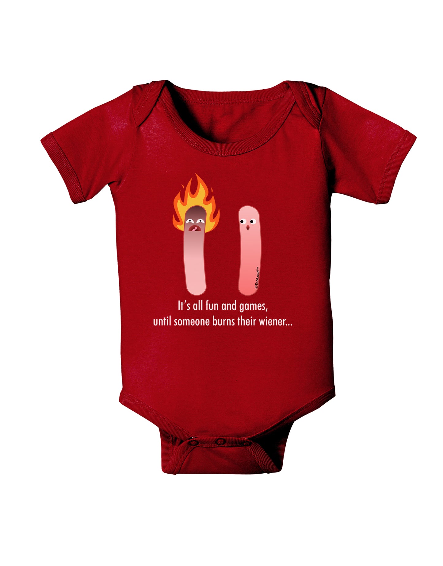 It's All Fun and Games - Wiener Baby Bodysuit Dark by TooLoud-Baby Romper-TooLoud-Red-06-Months-Davson Sales