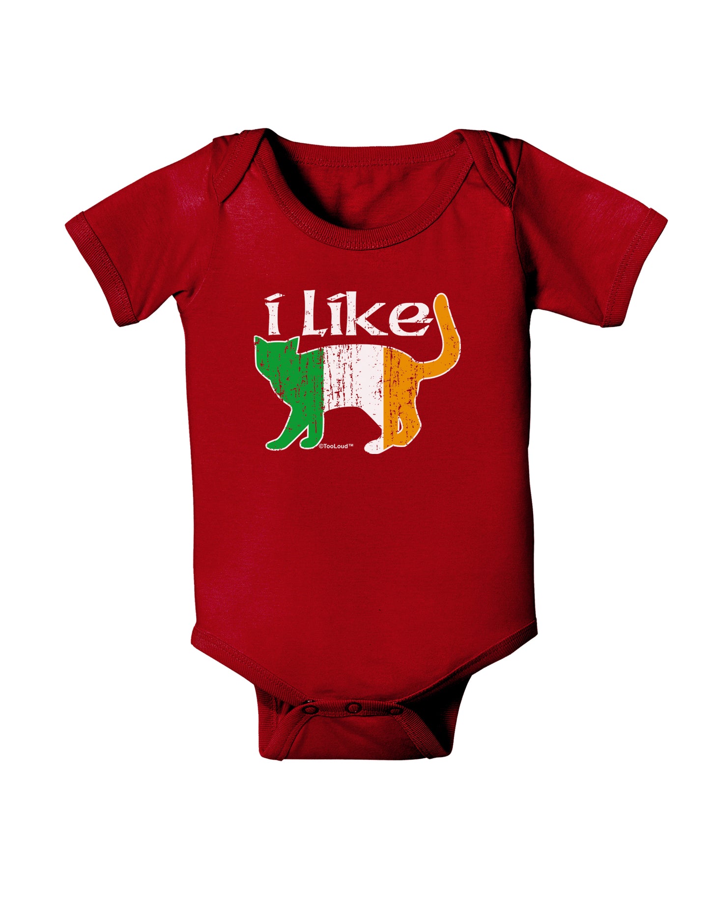I Like Irish Cat Silhouette Baby Bodysuit Dark by TooLoud-Baby Romper-TooLoud-Red-06-Months-Davson Sales
