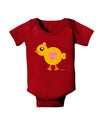 Cute Chick with Bow - Crayon Style Drawing Baby Bodysuit Dark by TooLoud-Baby Romper-TooLoud-Red-06-Months-Davson Sales