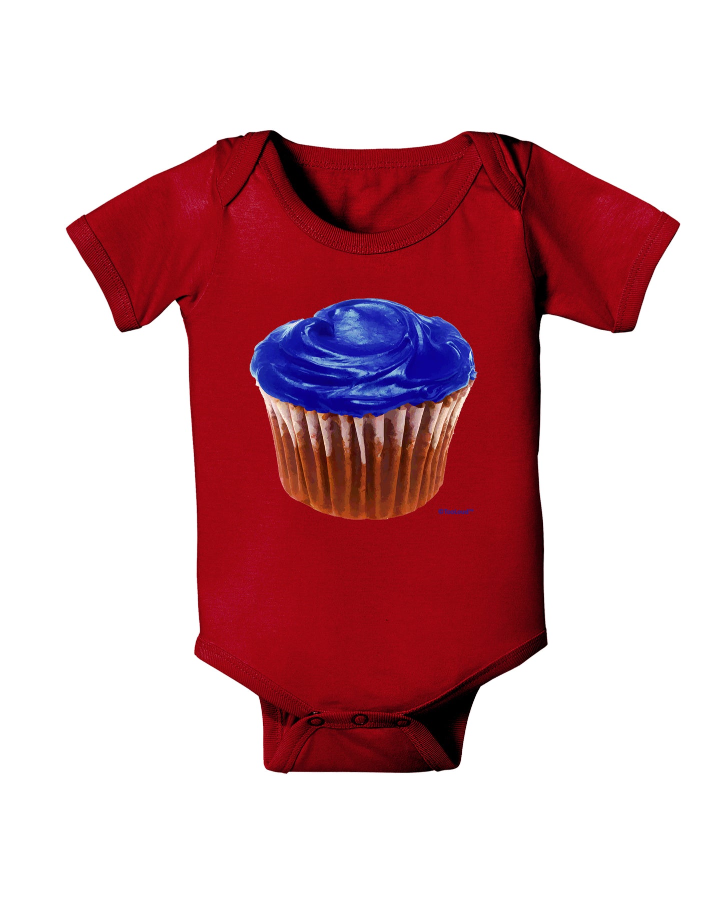 Giant Bright Blue Cupcake Baby Bodysuit Dark by TooLoud-Baby Romper-TooLoud-Red-06-Months-Davson Sales