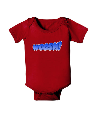 Onomatopoeia WOOSH Baby Bodysuit Dark-Baby Romper-TooLoud-Red-06-Months-Davson Sales