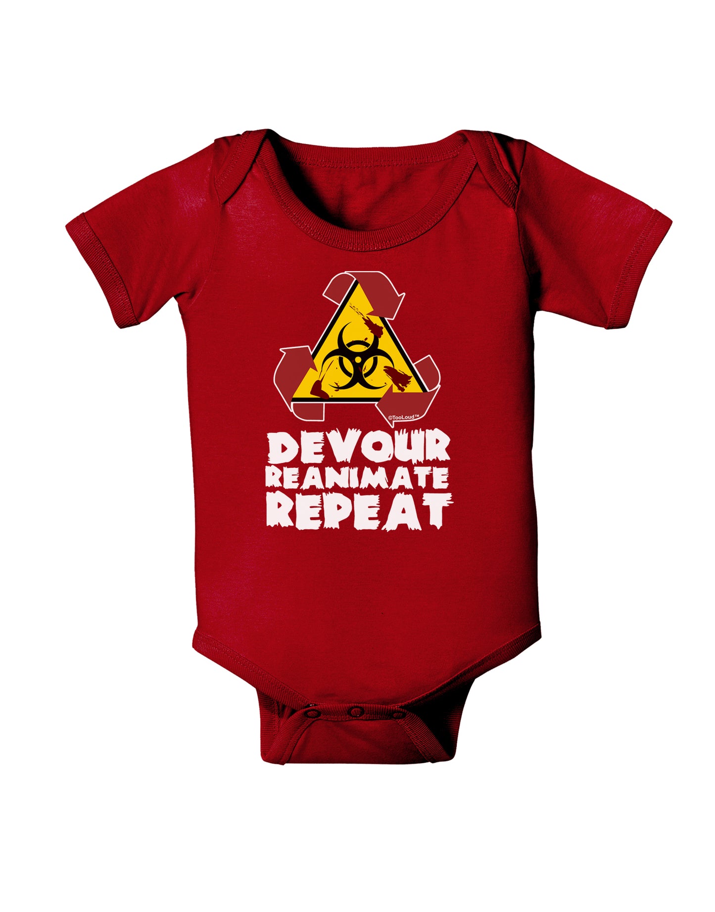 Devour Reanimate Repeat Baby Bodysuit Dark by TooLoud-Baby Romper-TooLoud-Red-06-Months-Davson Sales