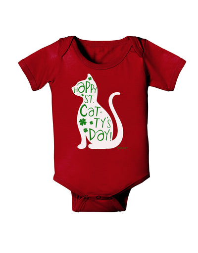 Happy St. Catty's Day - St. Patrick's Day Cat Baby Bodysuit Dark by TooLoud-Baby Romper-TooLoud-Red-06-Months-Davson Sales