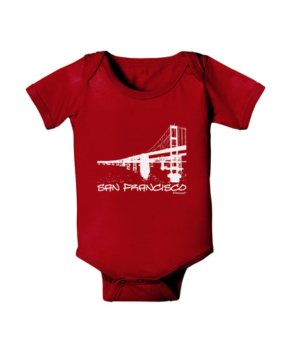 Bay Bridge Cutout Design - San Francisco Baby Bodysuit Dark by TooLoud-Baby Romper-TooLoud-Red-06-Months-Davson Sales