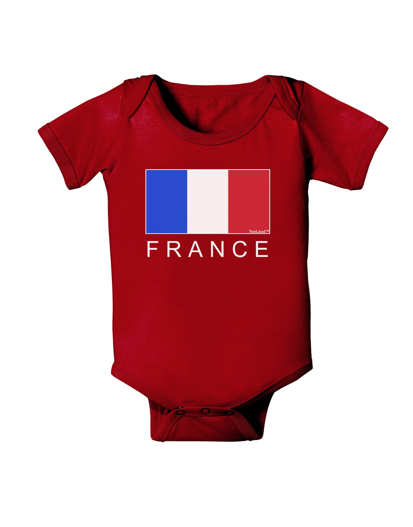 French Flag - France Text Baby Bodysuit Dark by TooLoud-Baby Romper-TooLoud-Red-06-Months-Davson Sales