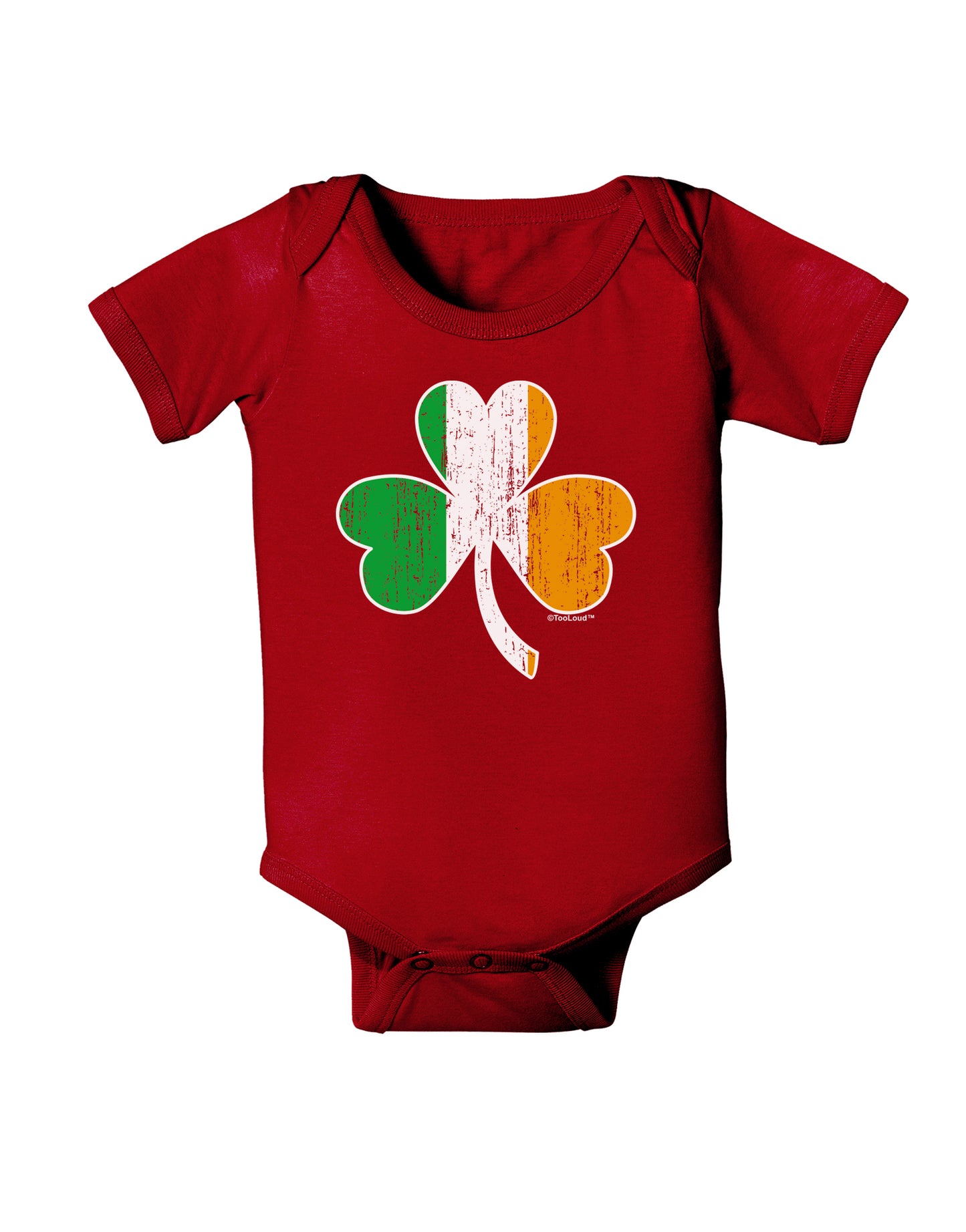 Irish Flag - Shamrock Distressed Baby Bodysuit Dark by TooLoud-Baby Romper-TooLoud-Red-06-Months-Davson Sales