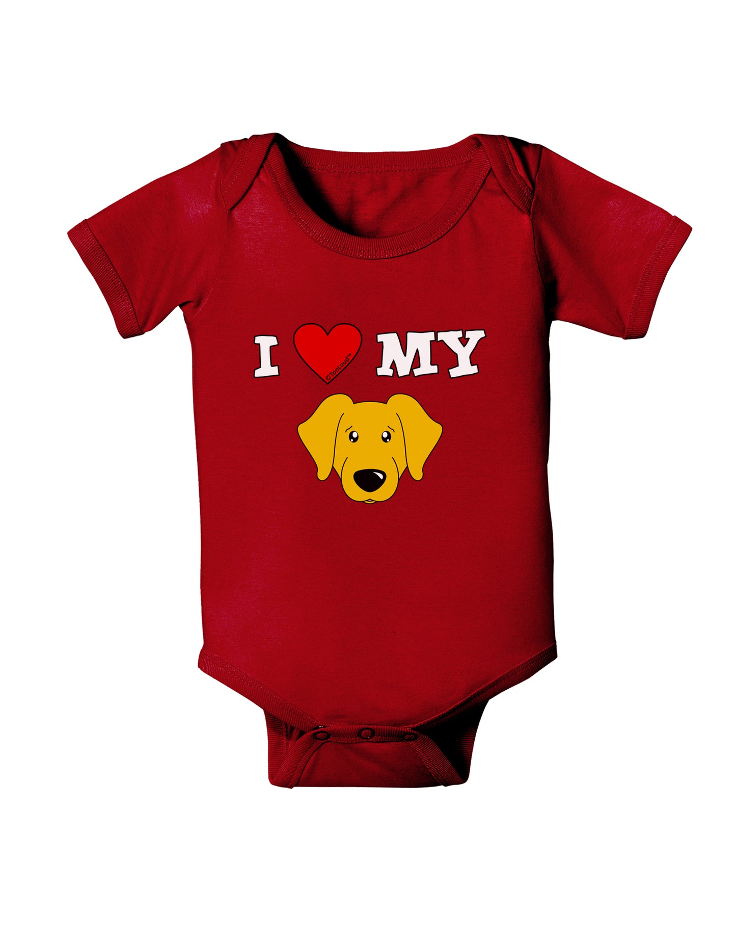 I Heart My - Cute Yellow Labrador Retriever Dog Baby Bodysuit Dark by TooLoud-Baby Romper-TooLoud-Red-06-Months-Davson Sales