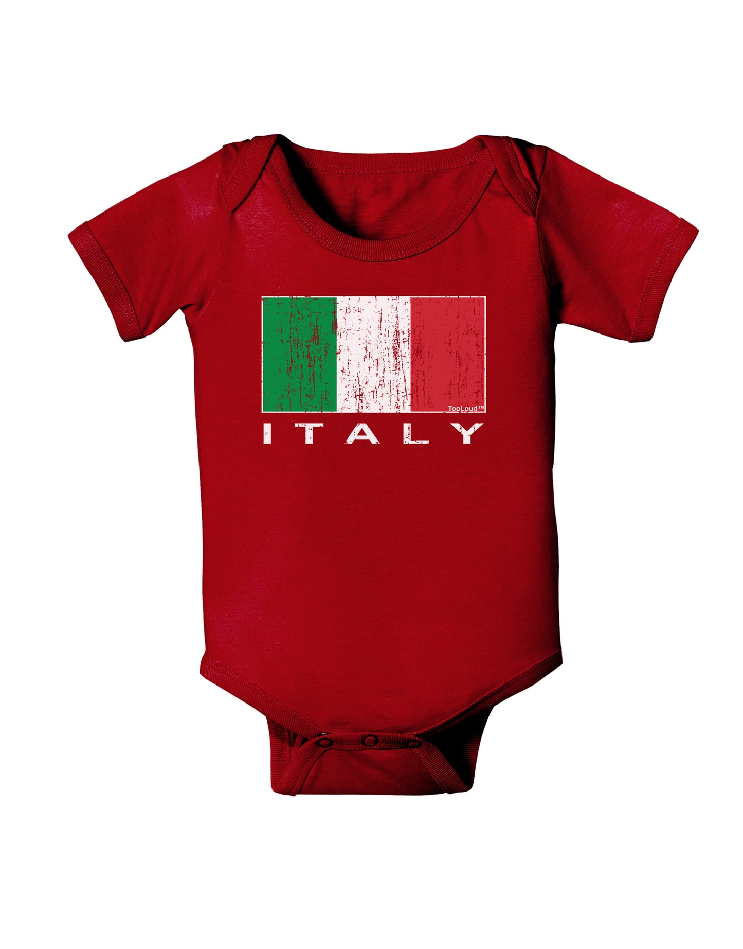 Italian Flag - Italy Text Distressed Baby Bodysuit Dark by TooLoud-Baby Romper-TooLoud-Red-06-Months-Davson Sales
