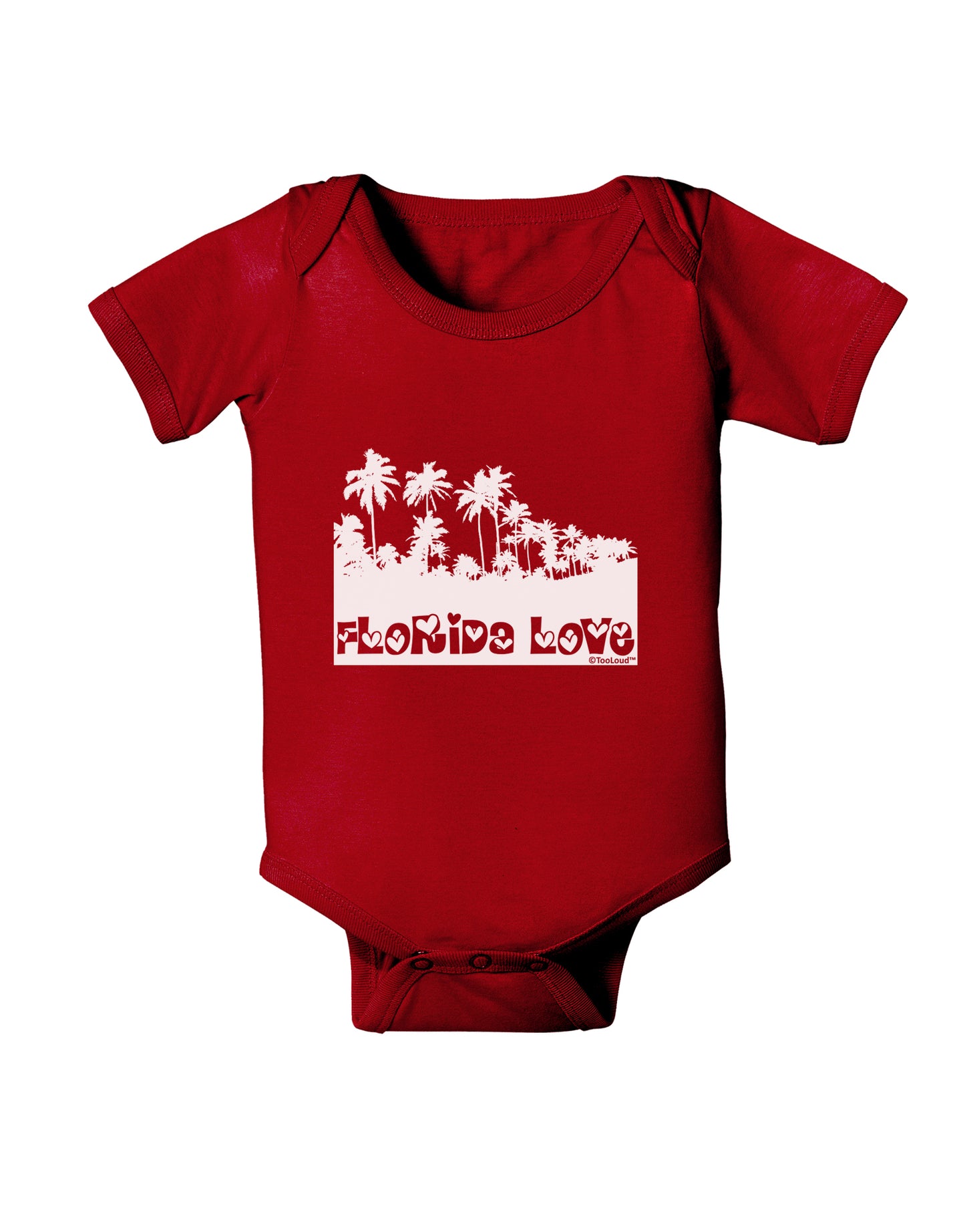 Florida Love - Palm Trees Cutout Design Baby Bodysuit Dark by TooLoud-Baby Romper-TooLoud-Red-06-Months-Davson Sales
