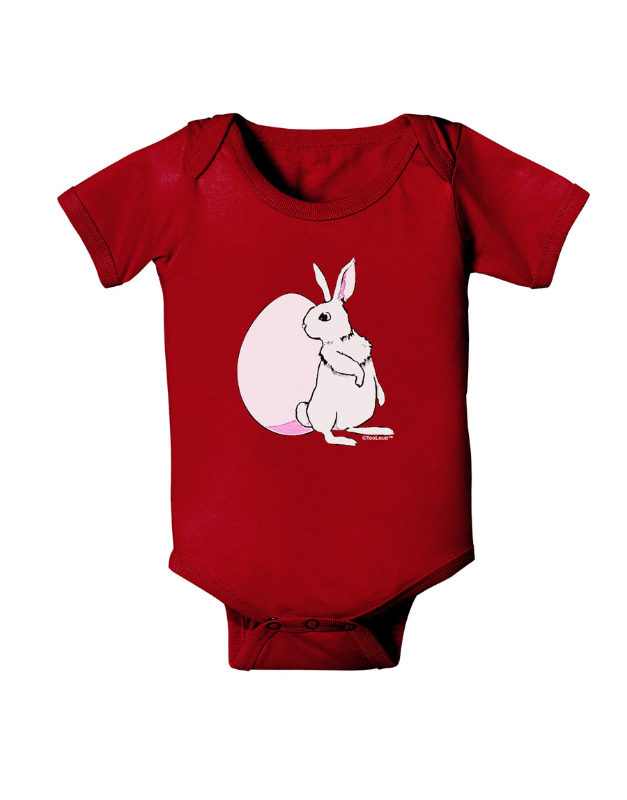 Easter Bunny and Egg Design Baby Bodysuit Dark by TooLoud-Baby Romper-TooLoud-Black-06-Months-Davson Sales