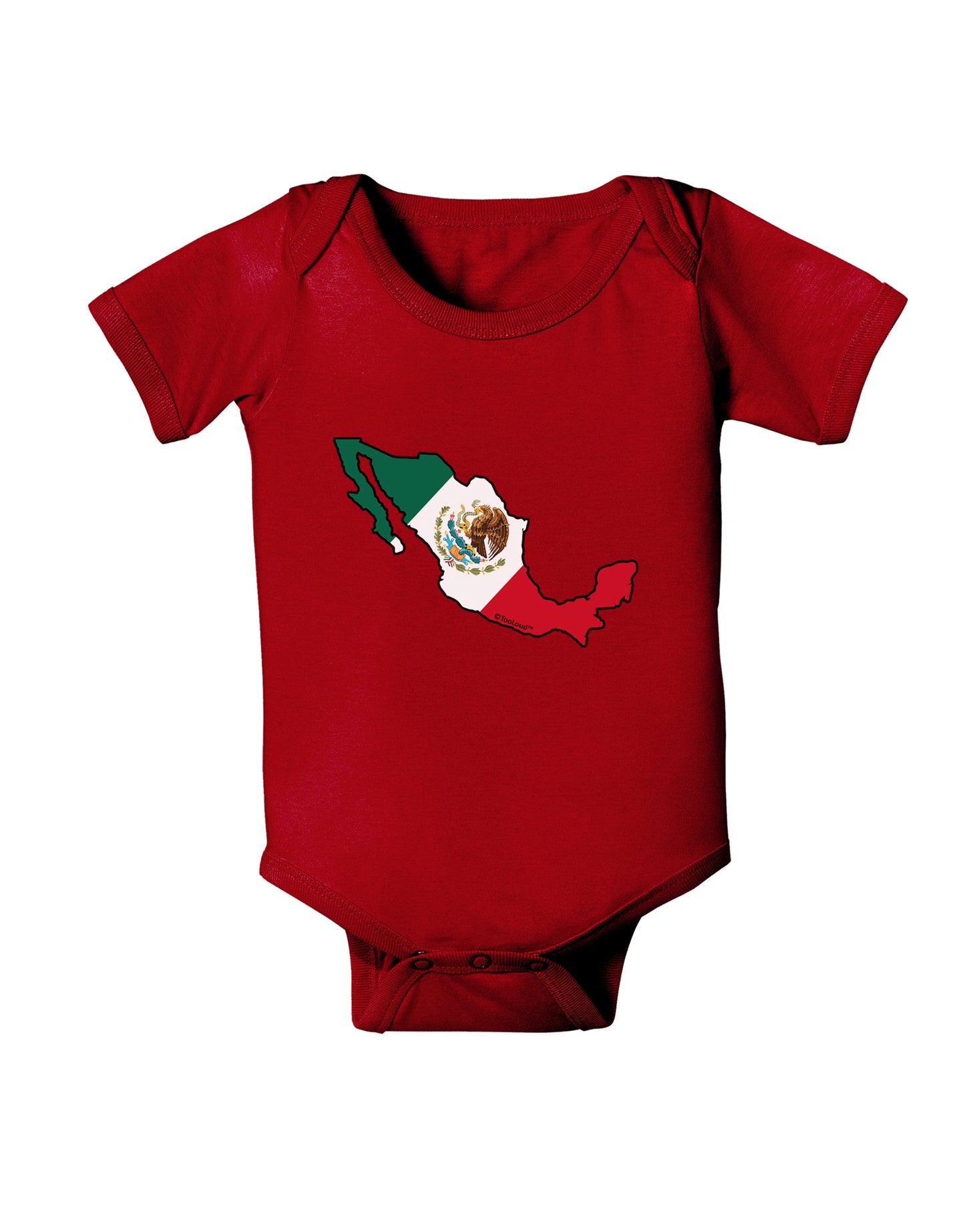 Mexico Outline - Mexican Flag Baby Bodysuit Dark by TooLoud-Baby Romper-TooLoud-Red-06-Months-Davson Sales