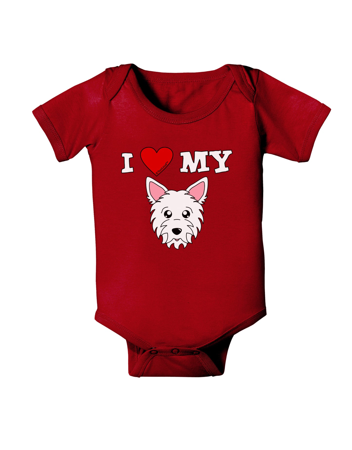 I Heart My - Cute Westie Dog Baby Bodysuit Dark by TooLoud-Baby Romper-TooLoud-Red-06-Months-Davson Sales