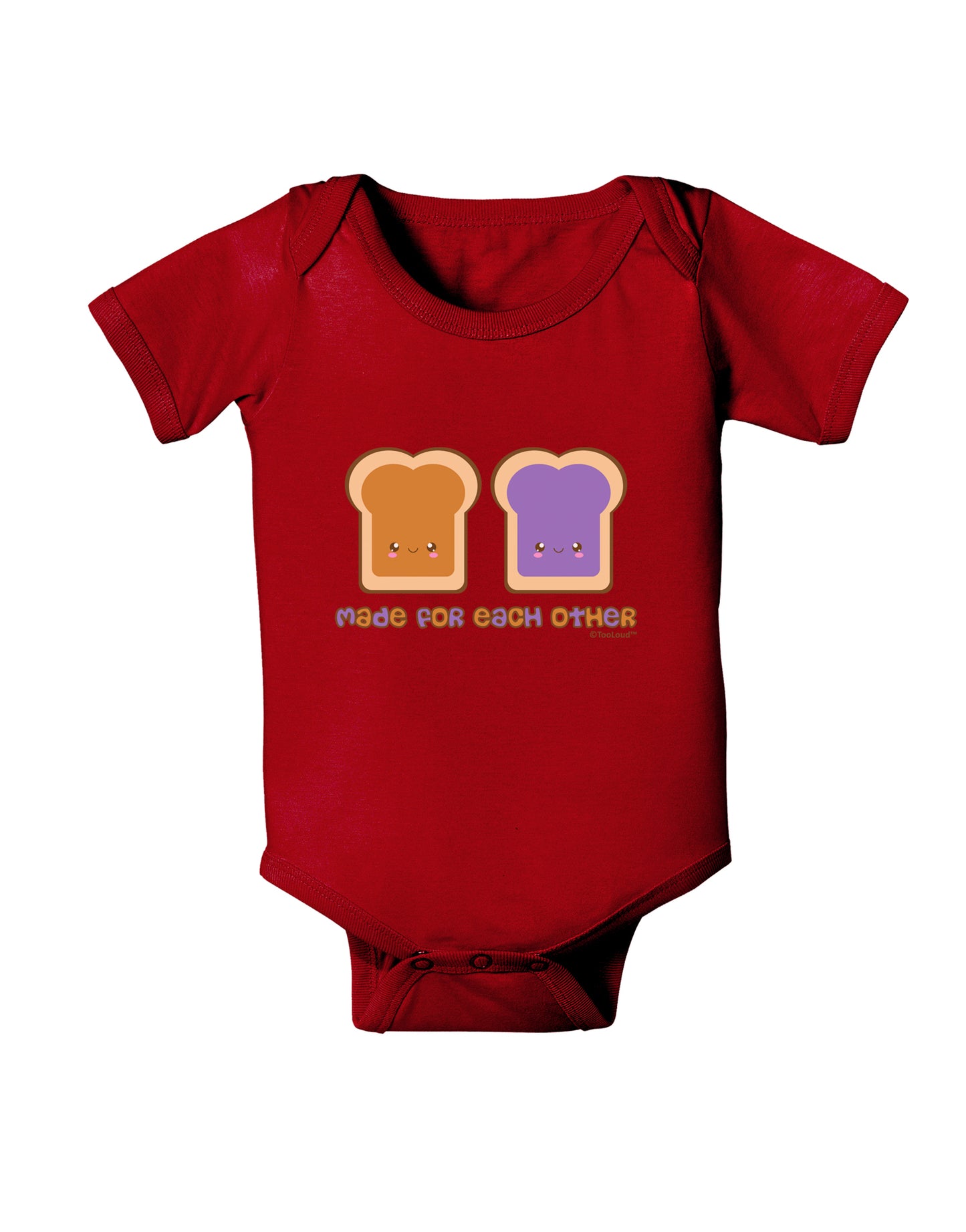 Cute PB and J Design - Made for Each Other Baby Bodysuit Dark by TooLoud-Baby Romper-TooLoud-Red-06-Months-Davson Sales
