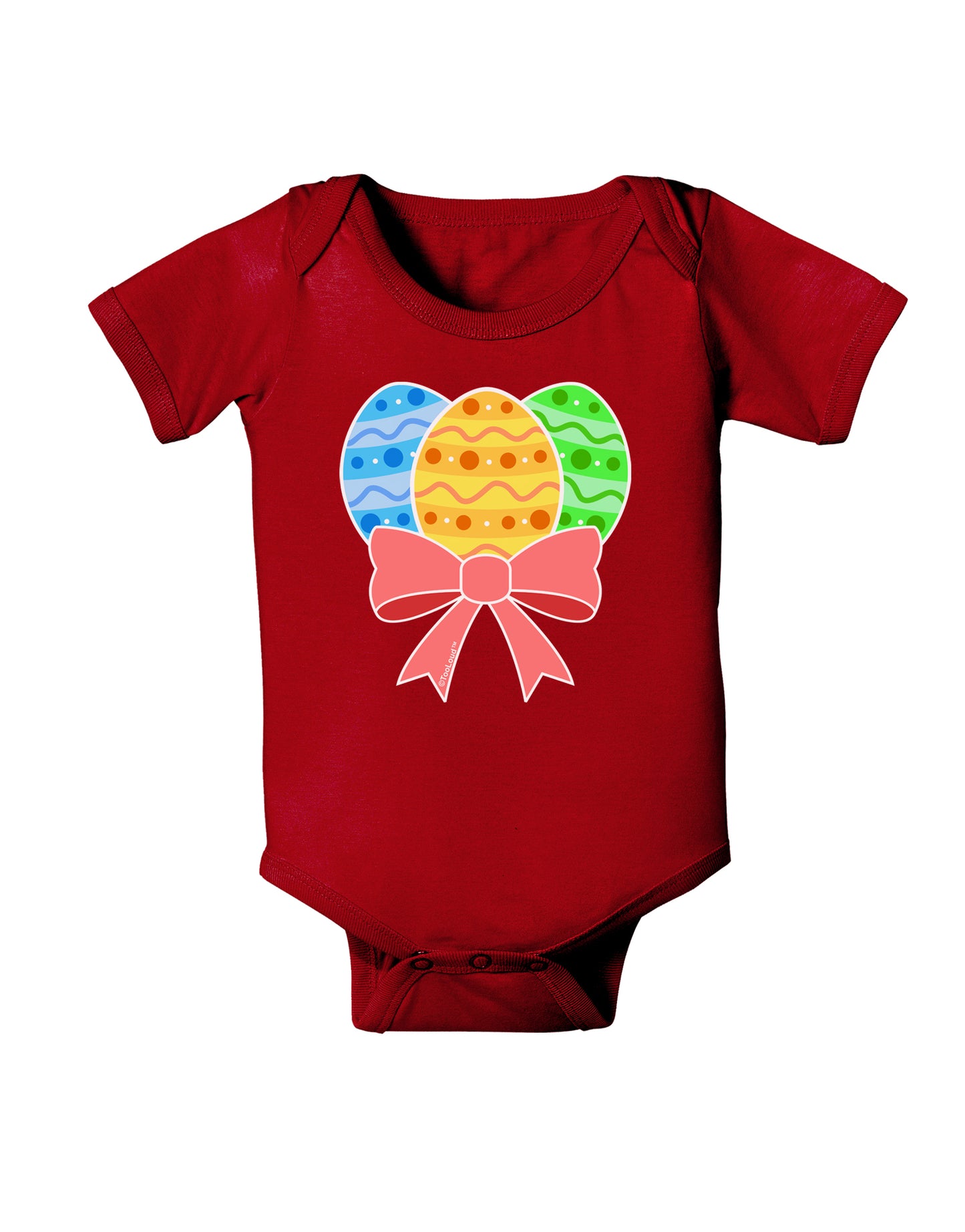 Easter Eggs With Bow Baby Bodysuit Dark by TooLoud-Baby Romper-TooLoud-Red-06-Months-Davson Sales