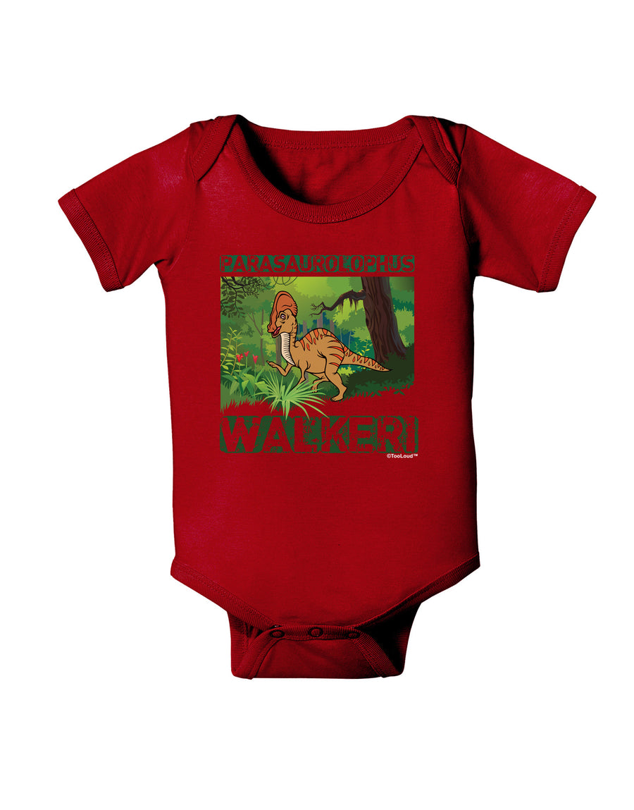 Parasaurolophus Walkeri - With Name Baby Bodysuit Dark-Baby Romper-TooLoud-Black-06-Months-Davson Sales