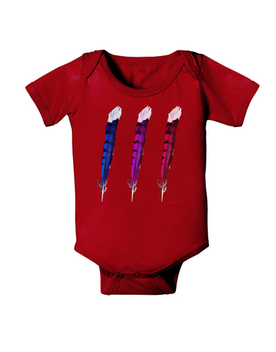 Graphic Feather Design - Feather Trio Baby Bodysuit Dark by TooLoud-Baby Romper-TooLoud-Red-06-Months-Davson Sales