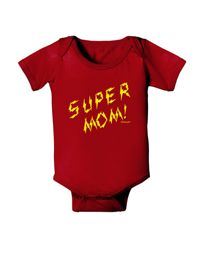 Super Mom - Lightening Bolt Design Baby Bodysuit Dark by TooLoud-Baby Romper-TooLoud-Red-06-Months-Davson Sales