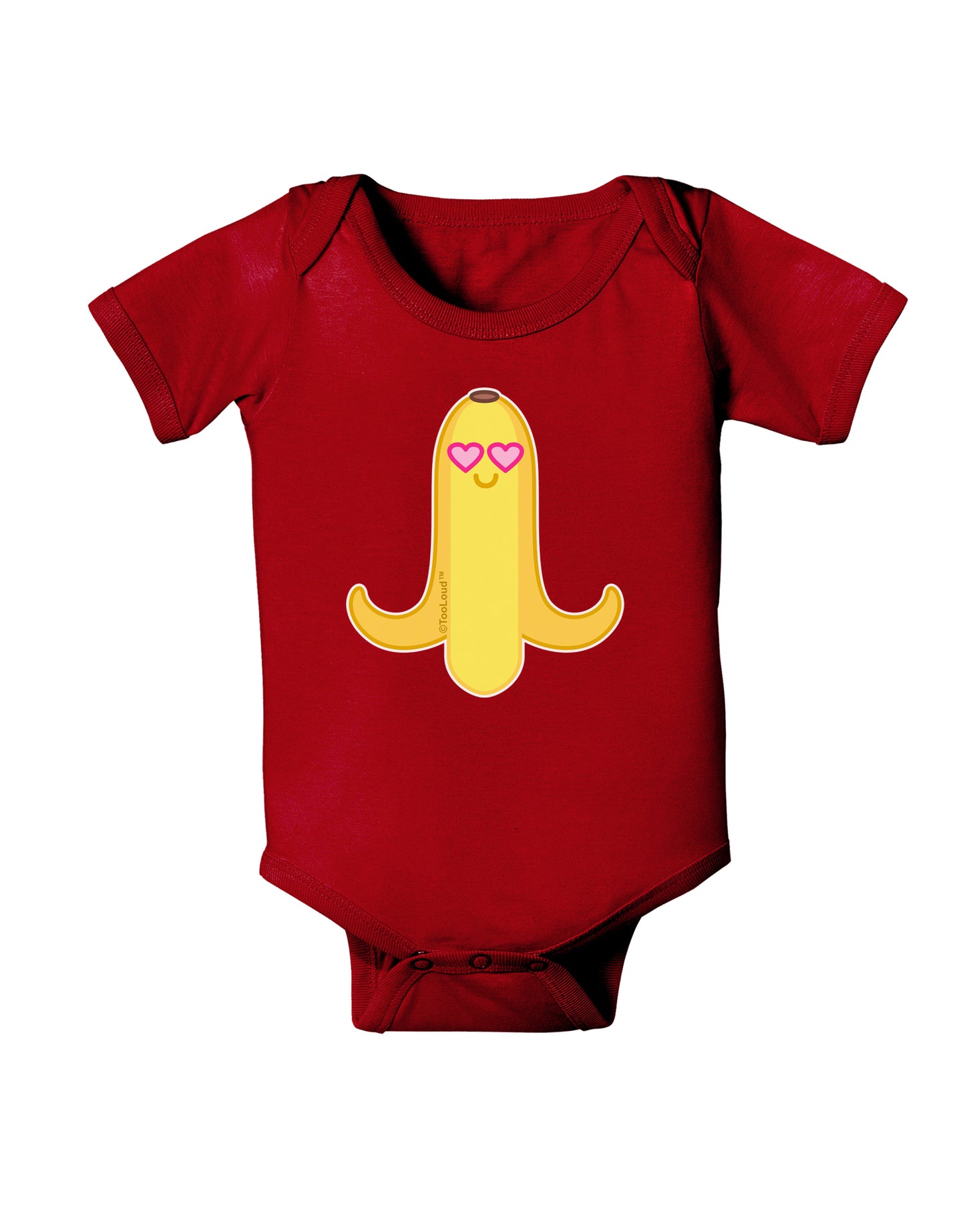 Infatuated Banana - Heart Eyes Baby Bodysuit Dark by TooLoud-Baby Romper-TooLoud-Red-06-Months-Davson Sales