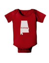 Alabama - United States Shape Baby Bodysuit Dark by TooLoud-Baby Romper-TooLoud-Red-06-Months-Davson Sales