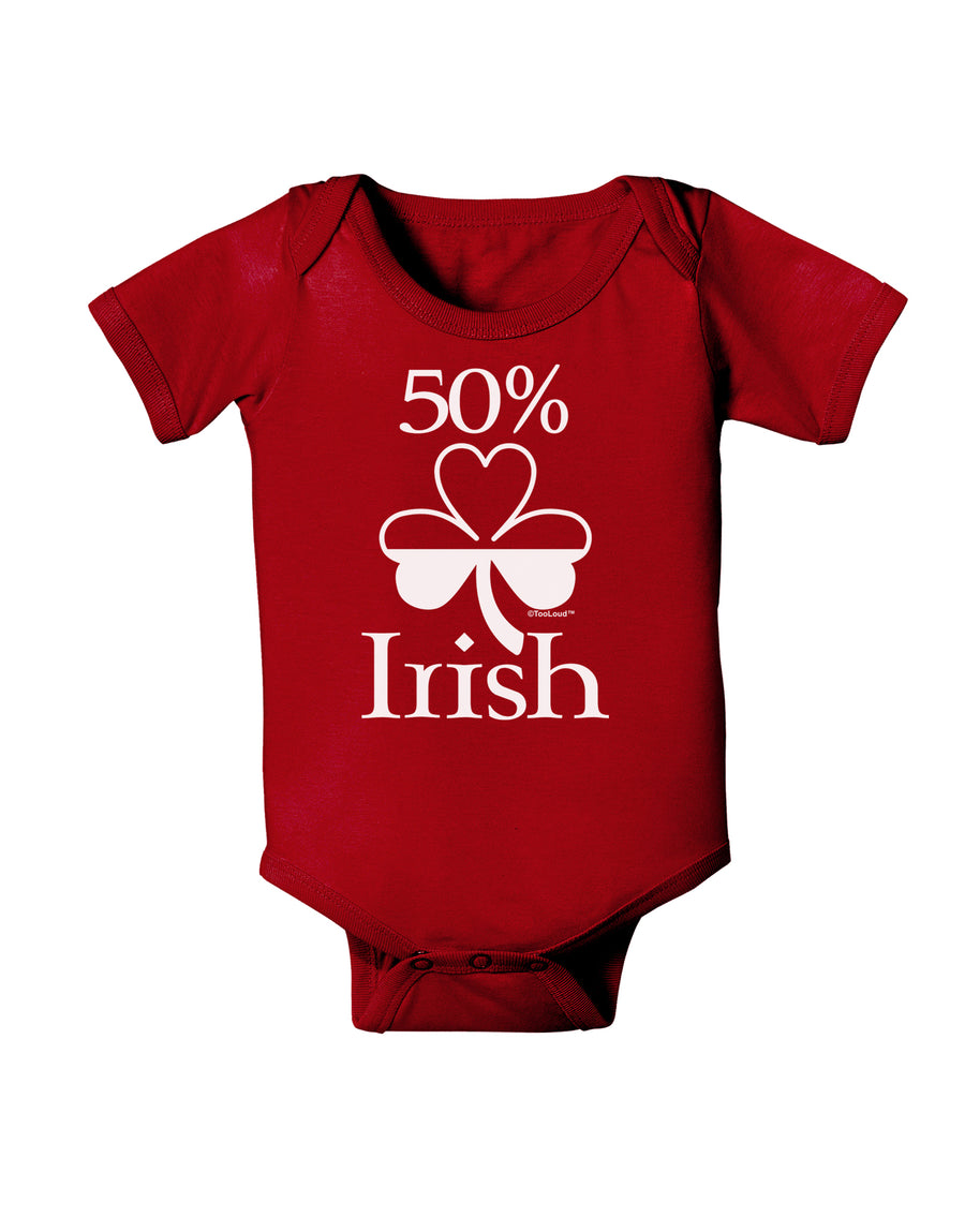 50 Percent Irish - St Patricks Day Baby Bodysuit Dark by TooLoud-Baby Romper-TooLoud-Black-06-Months-Davson Sales