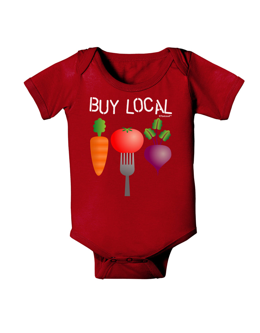 Buy Local - Vegetables Design Baby Bodysuit Dark-Baby Romper-TooLoud-Black-06-Months-Davson Sales