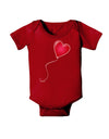 Cute Red Heart Balloon Baby Bodysuit Dark-Baby Romper-TooLoud-Red-06-Months-Davson Sales