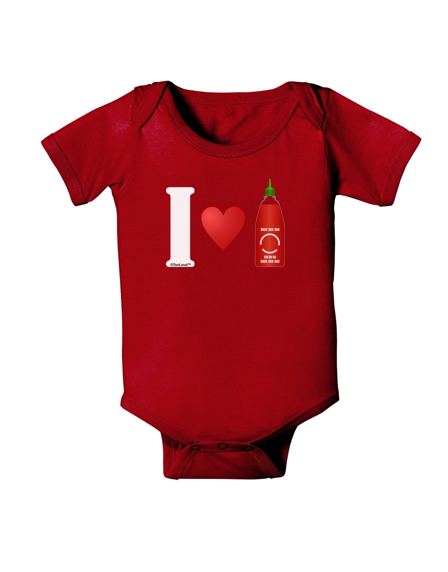 I Heart Sriracha Design Baby Bodysuit Dark by TooLoud-Baby Romper-TooLoud-Red-06-Months-Davson Sales