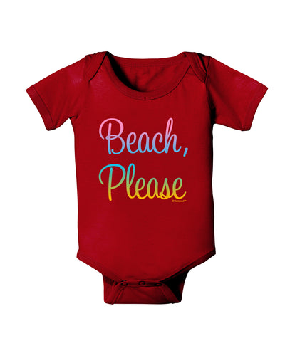 Beach Please - Summer Colors Baby Bodysuit Dark-Baby Romper-TooLoud-Red-06-Months-Davson Sales