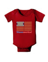 American Breakfast Flag - Bacon and Eggs - Mmmmerica Baby Bodysuit Dark-Baby Romper-TooLoud-Red-06-Months-Davson Sales