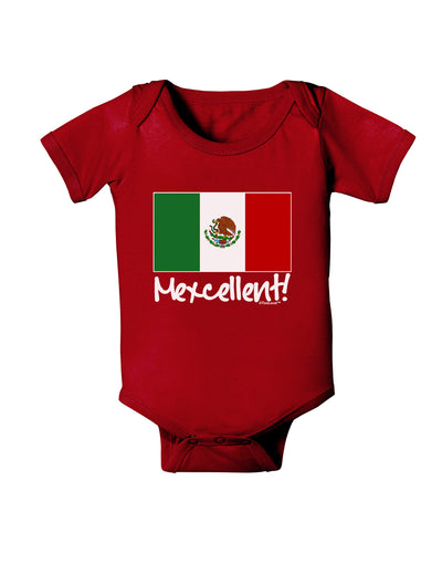 Mexcellent - Mexican Flag Baby Bodysuit Dark-Baby Romper-TooLoud-Red-06-Months-Davson Sales