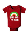 Irish Flag Rainbow - Kiss Me I'm Irish Baby Bodysuit Dark by TooLoud-Baby Romper-TooLoud-Red-06-Months-Davson Sales