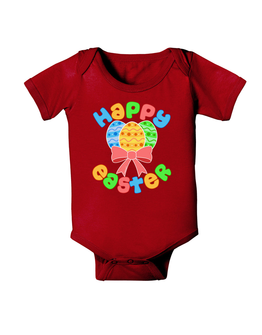 Happy Easter Easter Eggs Baby Bodysuit Dark by TooLoud-Baby Romper-TooLoud-Black-06-Months-Davson Sales