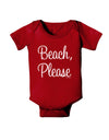 Beach Please Baby Bodysuit Dark-Baby Romper-TooLoud-Red-06-Months-Davson Sales