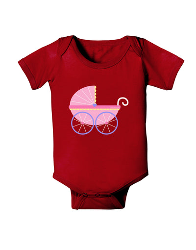 Baby Girl Carriage Baby Bodysuit Dark-Baby Romper-TooLoud-Red-06-Months-Davson Sales