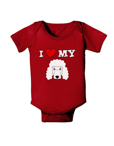 I Heart My - Cute Poodle Dog - White Baby Bodysuit Dark by TooLoud-Baby Romper-TooLoud-Red-06-Months-Davson Sales