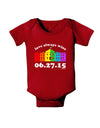 Love Always Wins with Date - Marriage Equality Baby Bodysuit Dark-Baby Romper-TooLoud-Red-06-Months-Davson Sales