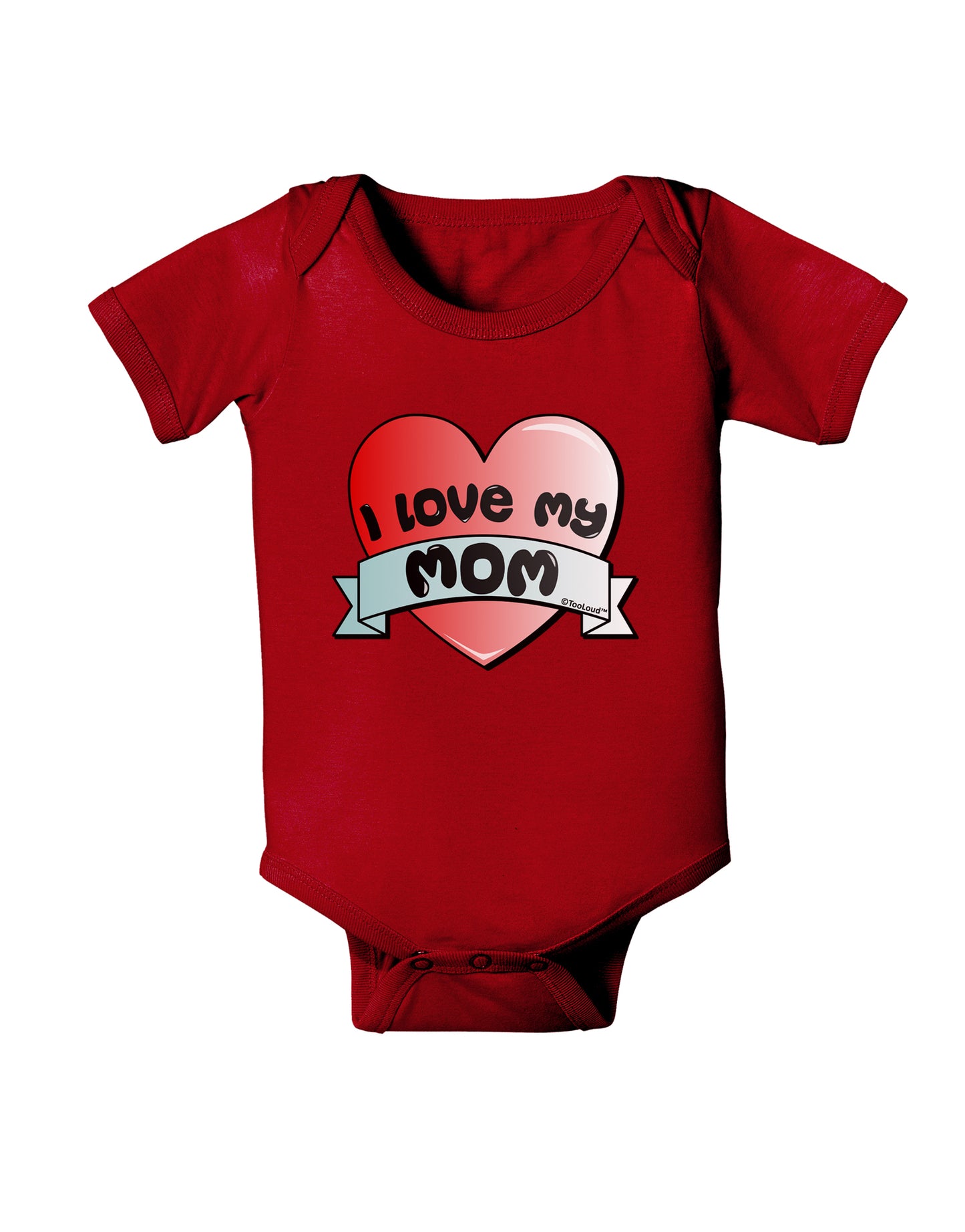 I Love My Mom - Heart Banner Design Baby Bodysuit Dark by TooLoud-Baby Romper-TooLoud-Red-06-Months-Davson Sales