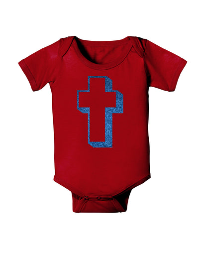 Simple Cross Design Glitter - Blue Baby Bodysuit Dark by TooLoud-Baby Romper-TooLoud-Red-06-Months-Davson Sales