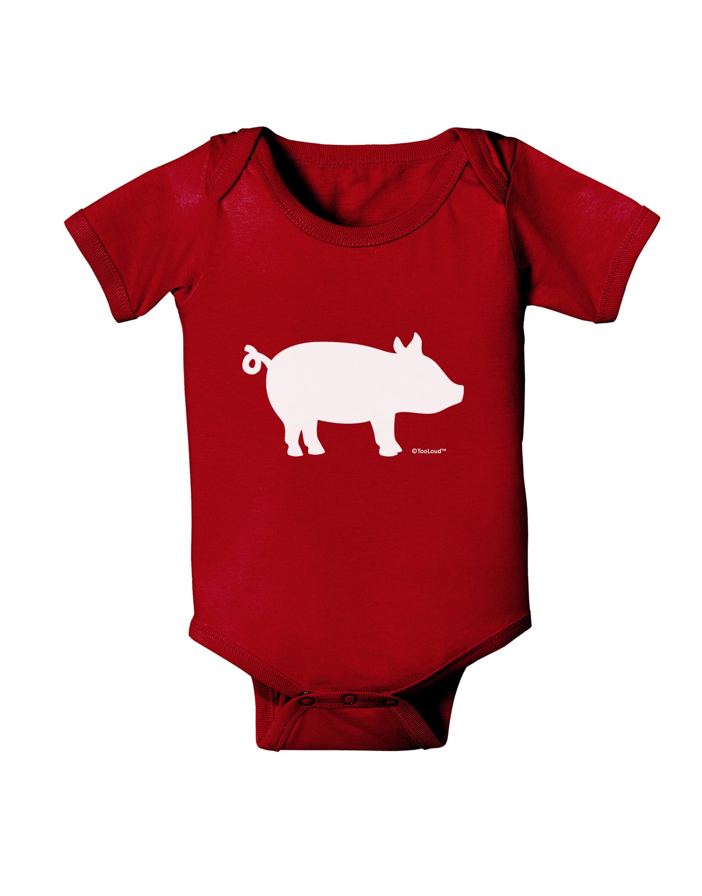 Pig Silhouette Design Baby Bodysuit Dark by TooLoud-Baby Romper-TooLoud-Red-06-Months-Davson Sales