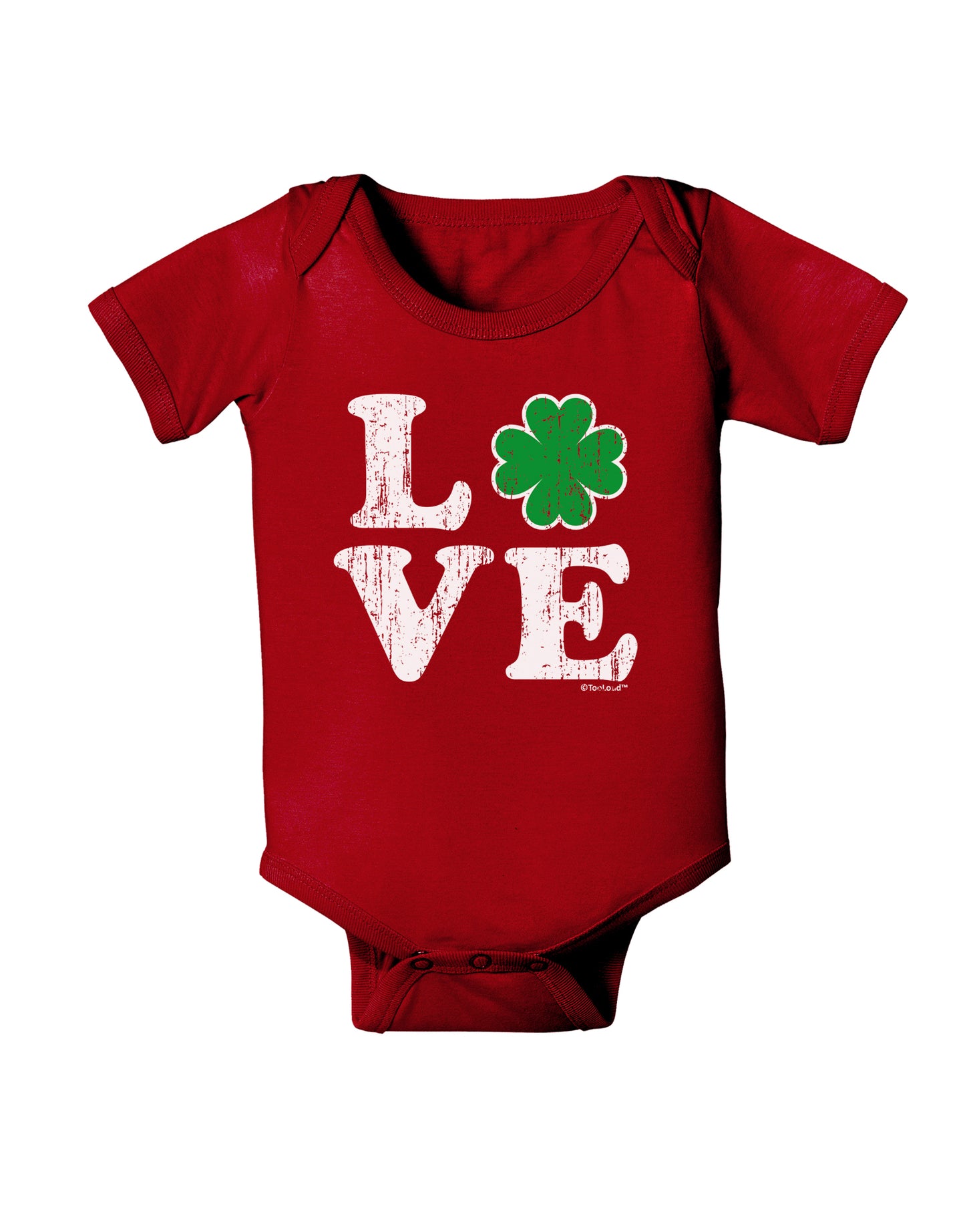 Irish Love - Distressed Baby Bodysuit Dark by TooLoud-Baby Romper-TooLoud-Red-06-Months-Davson Sales