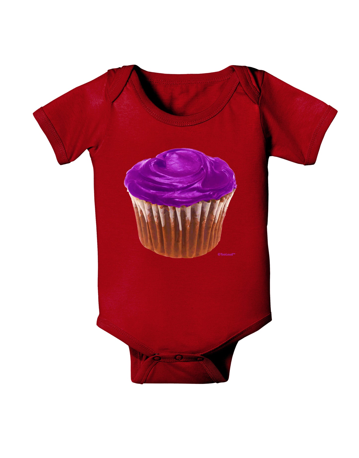 Giant Bright Purple Cupcake Baby Bodysuit Dark by TooLoud-Baby Romper-TooLoud-Red-06-Months-Davson Sales