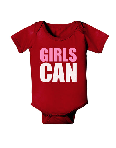 Girls Can Baby Bodysuit Dark by TooLoud-Baby Romper-TooLoud-Red-06-Months-Davson Sales